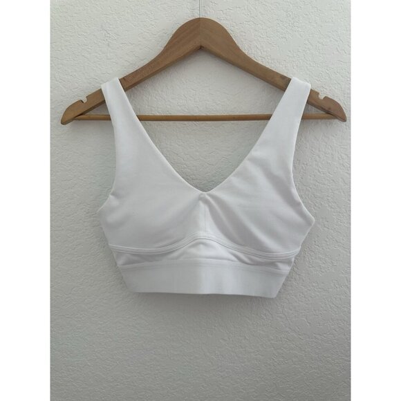 Fabletics All Day Every Day White Low‎ Impact Bra Small Yoga Athleisure Pilates - Picture 1 of 10